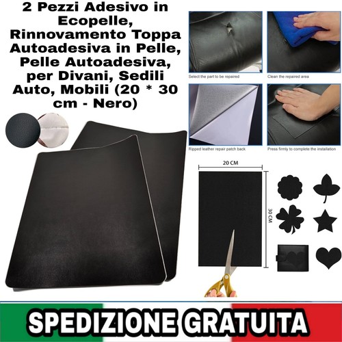 2pz toppa adesiva ecopelle - 2pz, in